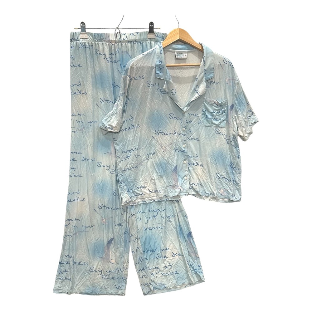 Taylor Swift Wildest Dreams Lyrics Pajama Set Blue Seagull Print Size XL